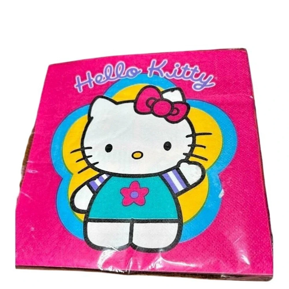 Sanrio Hello Kitty Vintage 1999 Collectible Paper Art Tablecloth‎ Napkins NIP